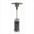 Tall Hammered Silver and Stainless Steel Patio Heater with Table