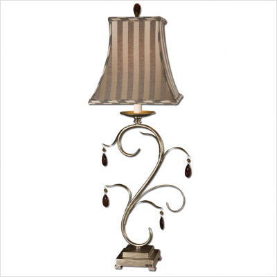 Damosel One Light Table Lamp in Silver Champagne