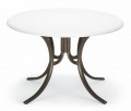 Telescope Casual 42" Round Werzalit Dining Table with Umbrella Hole