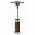 Tall Hammered Bronze and Stainless Steel Patio Heater with Table