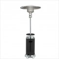 Tall Black and Stainless Steel Patio Heater with Table