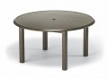 Telescope Casual 56" Round Slat Top Dining Table with an Umbrella Hole